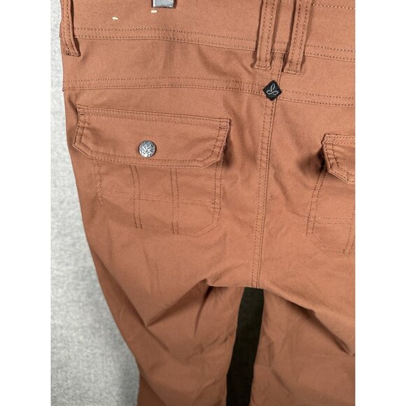 PrAna Womens 12 TALL Outdoor Pants Burnt Orange Stretch Tab Hems Drawstring - Picture 10 of 16